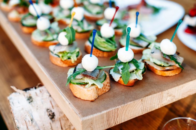 Appetizer on a catering buffet table